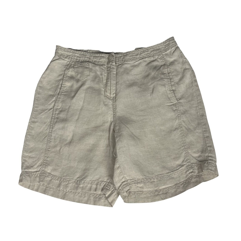 J. Jill Love Linen Beige Shorts Women 6 Resort Lightweight Boho 100% Linen